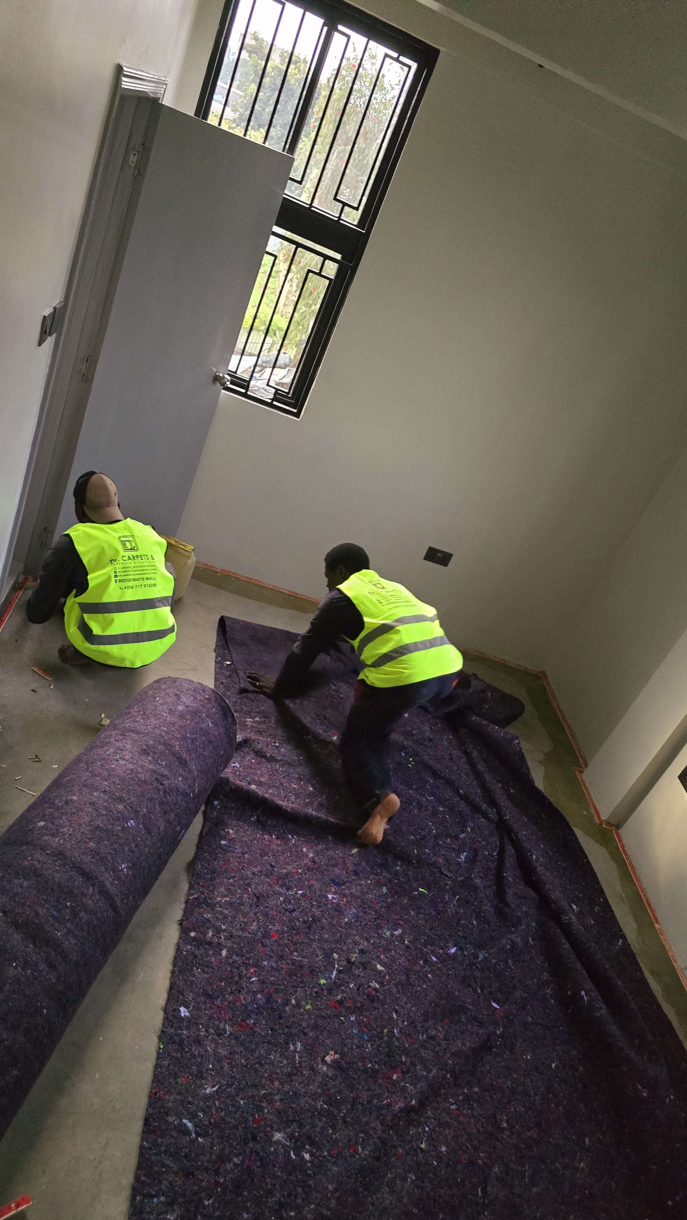 Modern living room with stylish carpet